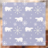 ホッキョクグマと雪片を持つクリスマスパターン ウィンドウサイン (シート2)