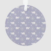 ホッキョクグマと雪片を持つクリスマスパターン オーナメント (裏面)