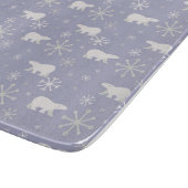 ホッキョクグマと雪片を持つクリスマスパターン カッティングボード (角)