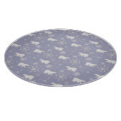 ホッキョクグマと雪片を持つクリスマスパターン カッティングボード (角)