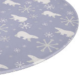 ホッキョクグマと雪片を持つクリスマスパターン カッティングボード (角)