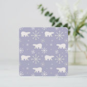 ホッキョクグマと雪片を持つクリスマスパターン カード (スタンド正面)