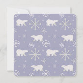 ホッキョクグマと雪片を持つクリスマスパターン カード (裏面)