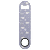 ホッキョクグマと雪片を持つクリスマスパターン スピード栓抜き (裏面)