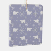 ホッキョクグマと雪片を持つクリスマスパターン セラミックオーナメント (右)
