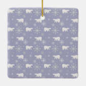ホッキョクグマと雪片を持つクリスマスパターン セラミックオーナメント (裏面)