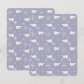 ホッキョクグマと雪片を持つクリスマスパターン ノートカード (正面/裏面)