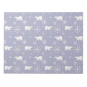 ホッキョクグマと雪片を持つクリスマスパターン ノートパッド (正面)