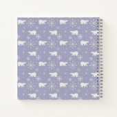 ホッキョクグマと雪片を持つクリスマスパターン ノートブック (裏面)