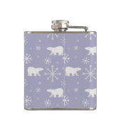 ホッキョクグマと雪片を持つクリスマスパターン フラスク (裏面)