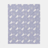 ホッキョクグマと雪片を持つクリスマスパターン フリースブランケット (正面)