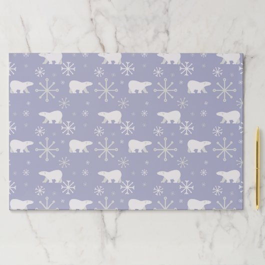 ホッキョクグマと雪片を持つクリスマスパターン ペーパーパッド (インサイチュ)