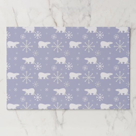 ホッキョクグマと雪片を持つクリスマスパターン ペーパーパッド (正面)