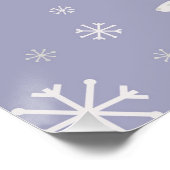 ホッキョクグマと雪片を持つクリスマスパターン ポスター (コーナー)