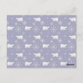 ホッキョクグマと雪片を持つクリスマスパターン ポストカード (裏面)