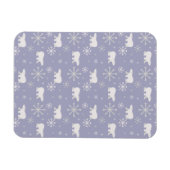 ホッキョクグマと雪片を持つクリスマスパターン マグネット (横)