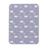 ホッキョクグマと雪片を持つクリスマスパターン マグネット (縦)