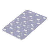 ホッキョクグマと雪片を持つクリスマスパターン マグネット (左側)