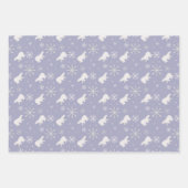 ホッキョクグマと雪片を持つクリスマスパターン ラッピングペーパーシート (正面3)