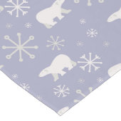 ホッキョクグマと雪片を持つクリスマスパターン ロングテーブルランナー (コーナー)