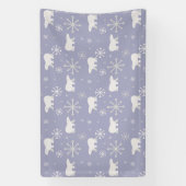 ホッキョクグマと雪片を持つクリスマスパターン 横断幕 (縦)