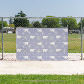 ホッキョクグマと雪片を持つクリスマスパターン 横断幕 (インサイチュ)