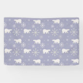 ホッキョクグマと雪片を持つクリスマスパターン 横断幕 (横)