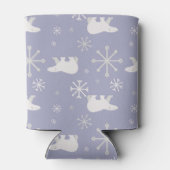 ホッキョクグマと雪片を持つクリスマスパターン 缶クーラー (裏面)