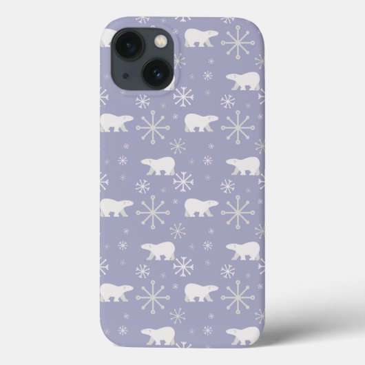 ホッキョクグマと雪片を持つクリスマスパターン Case-Mate iPhoneケース (裏面)