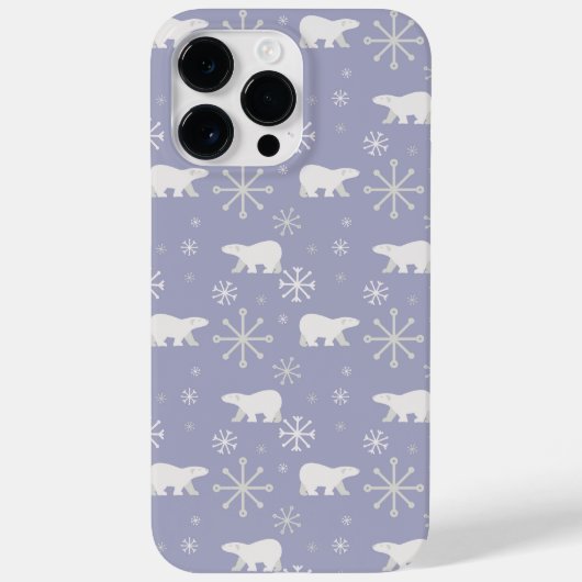 ホッキョクグマと雪片を持つクリスマスパターン Case-Mate iPhoneケース (裏面)