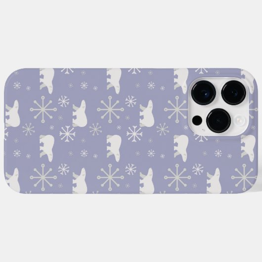 ホッキョクグマと雪片を持つクリスマスパターン Case-Mate iPhoneケース (裏面 (横))
