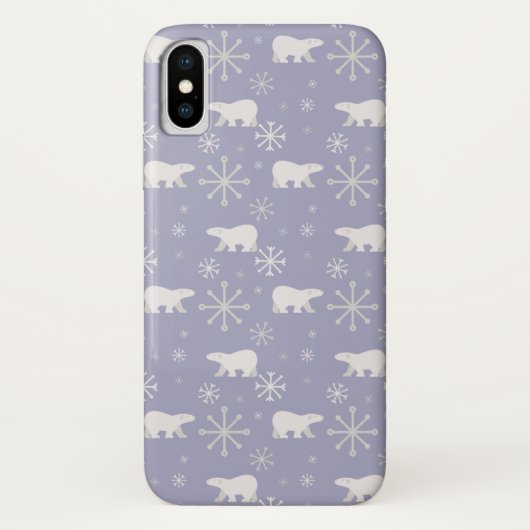 ホッキョクグマと雪片を持つクリスマスパターン Case-Mate iPhoneケース (裏面)