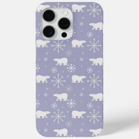 ホッキョクグマと雪片を持つクリスマスパターン Case-Mate iPhoneケース (裏面)