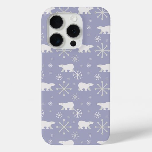 ホッキョクグマと雪片を持つクリスマスパターン Case-Mate iPhoneケース (裏面)
