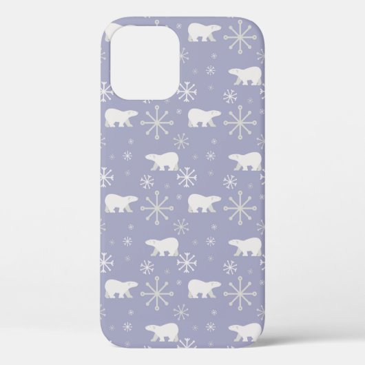 ホッキョクグマと雪片を持つクリスマスパターン Case-Mate iPhoneケース (裏面)