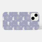ホッキョクグマと雪片を持つクリスマスパターン iPhoneケース (裏面横)