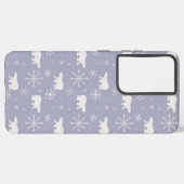ホッキョクグマと雪片を持つクリスマスパターン SAMSUNG GALAXYケース (左側面)