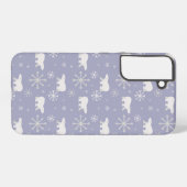 ホッキョクグマと雪片を持つクリスマスパターン SAMSUNG GALAXYケース (裏面横)