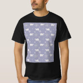 ホッキョクグマと雪片を持つクリスマスパターン Tシャツ (正面)