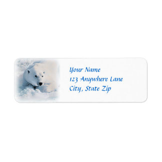 ホッキョクグマと雪 ラベル