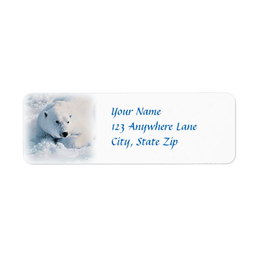 ホッキョクグマと雪 ラベル (正面)