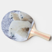 ホッキョクグマと2頭の子グマ 卓球ラケット (横)