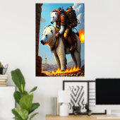 ホッキョクグマに乗るホッキョクグマ | AIアートポスター ポスター (ホームオフィス)