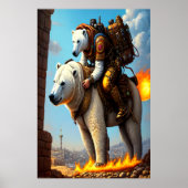 ホッキョクグマに乗るホッキョクグマ | AIアートポスター ポスター (正面)