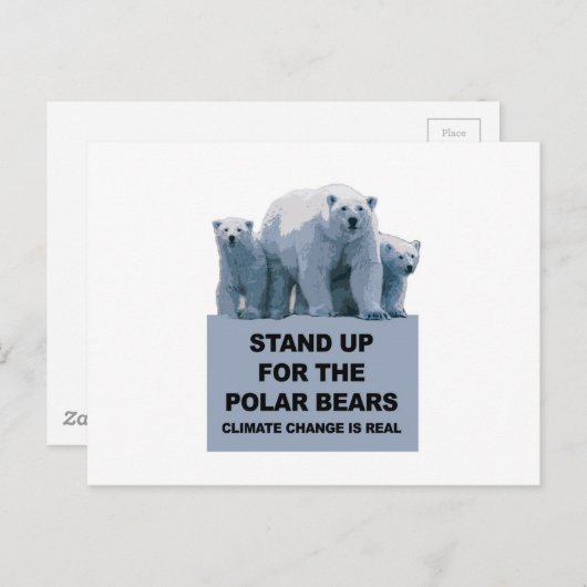 ホッキョクグマのために立つ ポストカード (正面/裏面)