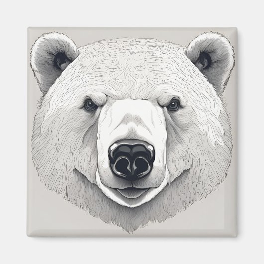 ホッキョクグマのイラスト マグネット (正面)