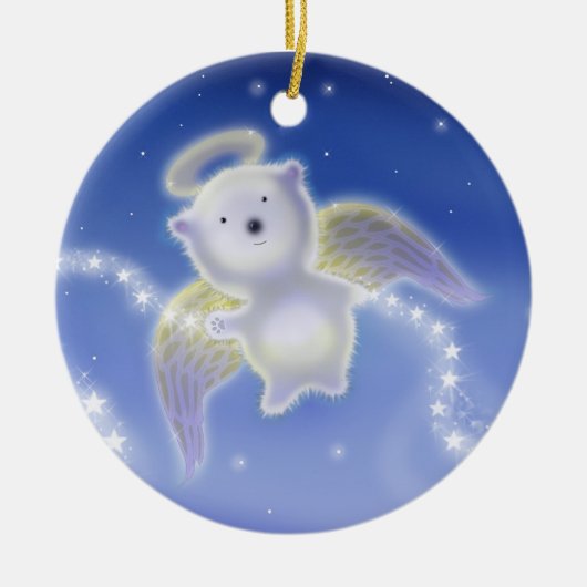 ホッキョクグマのエンジェル クリスマス オーナメント (正面)