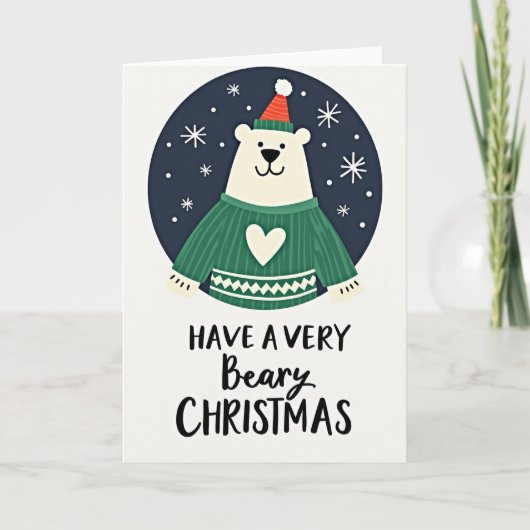 ホッキョクグマのクリスマスカード カード (正面)