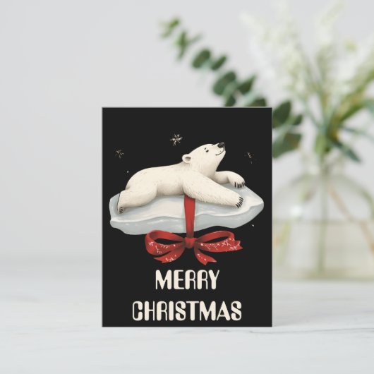 ホッキョクグマのクリスマスカード シーズンカード (スタンド正面)