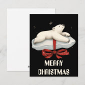 ホッキョクグマのクリスマスカード シーズンカード (正面/裏面)